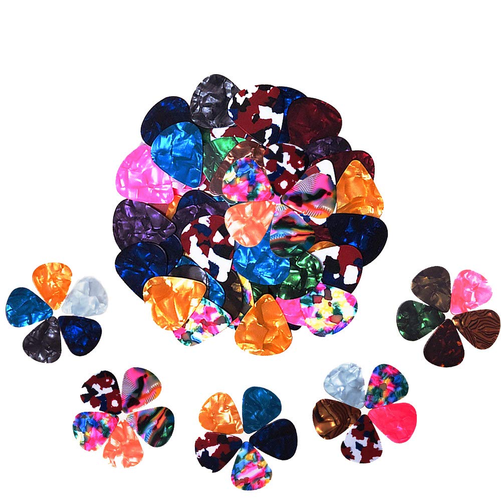 60 Pack Abstract Art Colorful Guitar Picks, Unique Guitar Gift For Bass, Electric & Acoustic Guitars Includes 0.46Mm, 0.71Mm, 0.