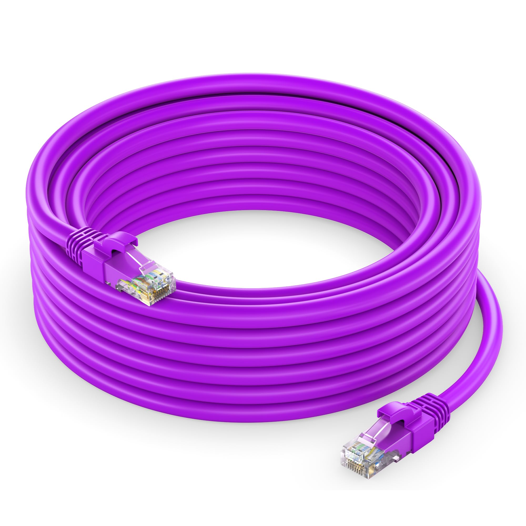 Maximm Cat 6 Ethernet Cable 20 Ft   High Speed Lan Cable, Internet Cable, Patch Cable, And Network Cable   Utp, 10Gbps, 550Mhz Ethernet Cord   Purple