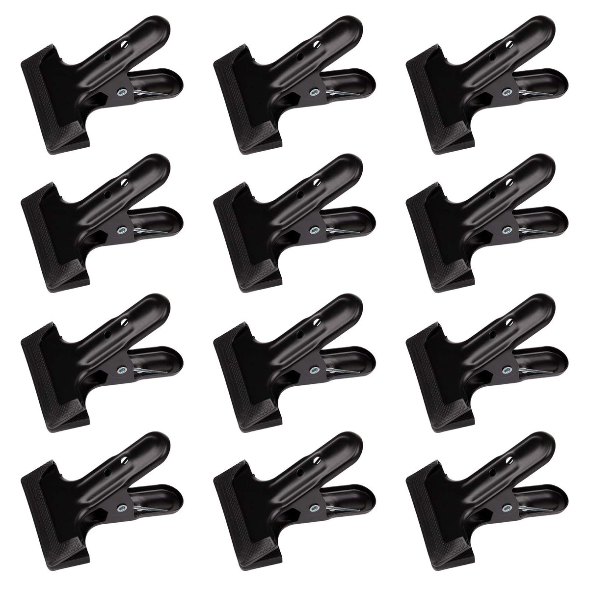 Foraineam 12 Pack Heavy Duty Spring Clamp Clips 4-1/4 Inch Metal Backdrop Support Clamps For Photo Studio Backdrops Backgrounds 