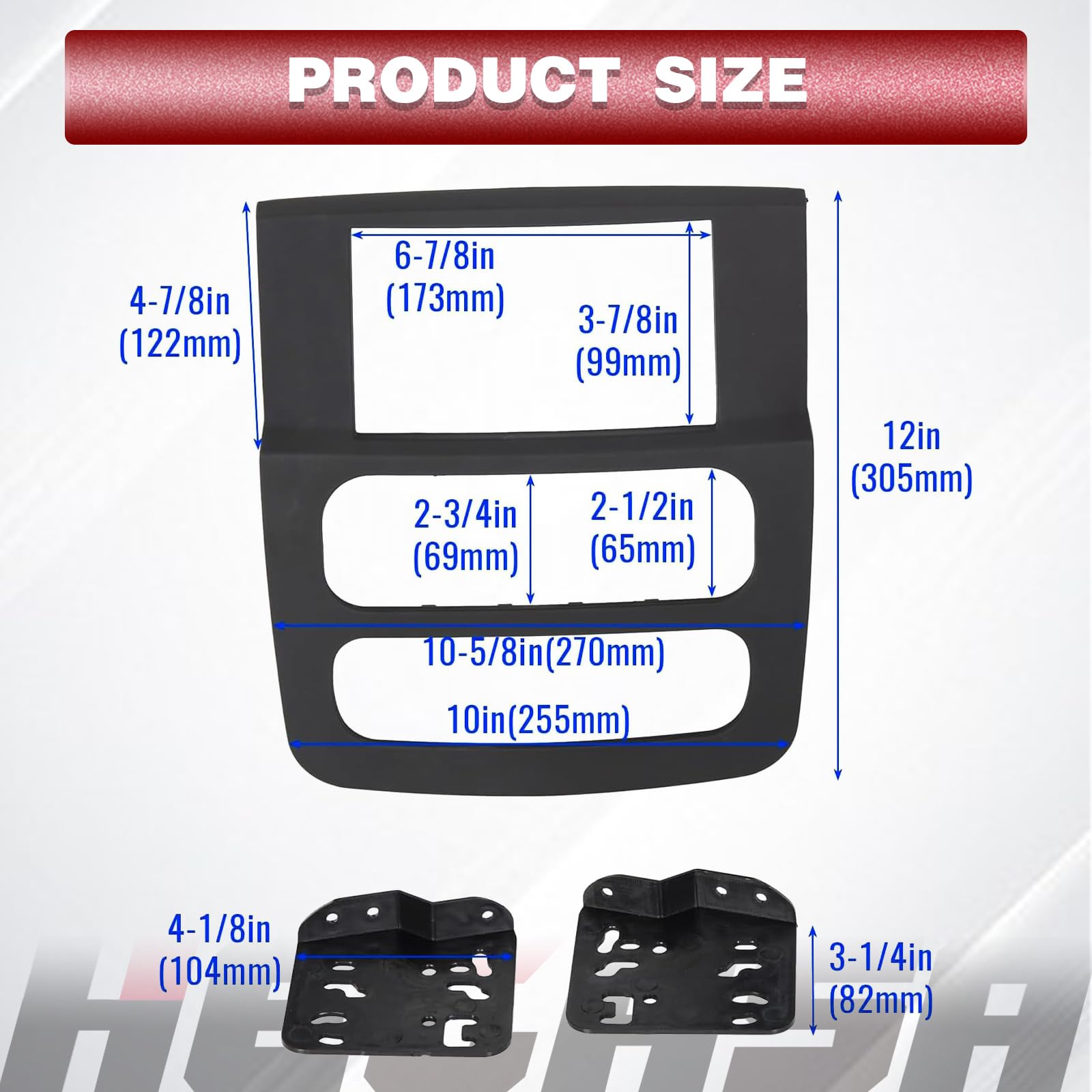 Hecasa Double Din Radio Stereo Dash Kit Compatible With 2002 2003 2004 2005 Dodge Ram 1500 2500 3500 Without Wiring Harness