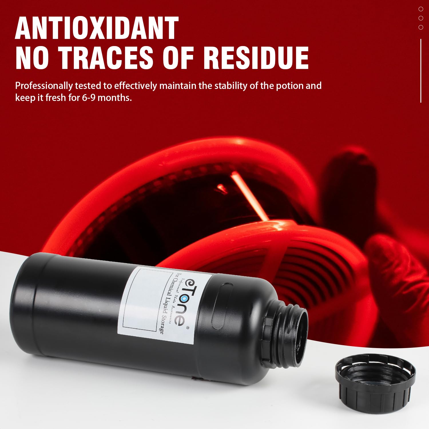 Etone 3X 500Ml Darkroom Chemical Storage Bottles With Caps Film Photo Developing Processing Equipment (Black)