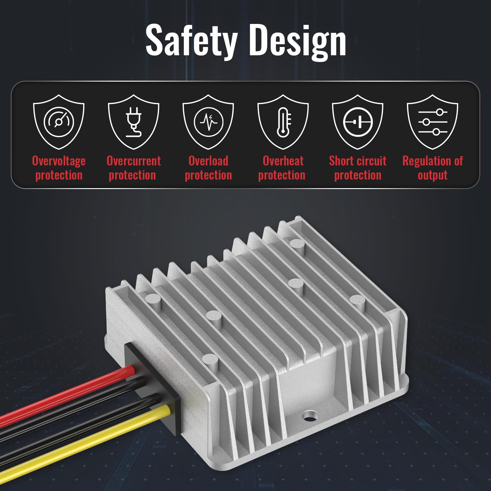 Kzreect 18V To 12V Step Down Converter Compatible With Milwaukee 18V Battery, Dc 12V 20A 240W Voltage Reducer Regulator For Golf