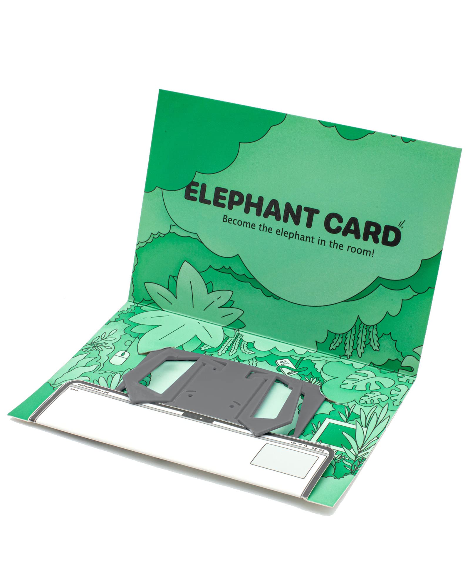 Elephant Card Iphone Holder In Credit Card Size   Continuity Camera Mount   Attach To Apple Laptop   Phone As Webcam (Gray)