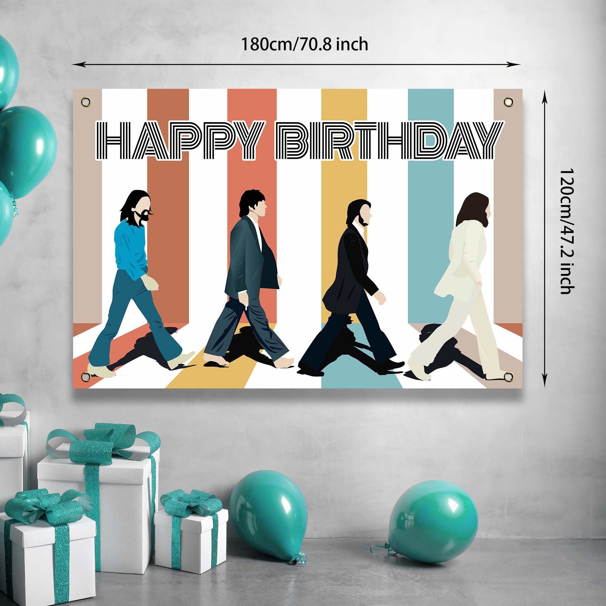 Rock N Roll Happy Birthday Banner Backdrop Musical Artist Music Album Cover Theme Background Decor For Vocalist Drummer Guitaris