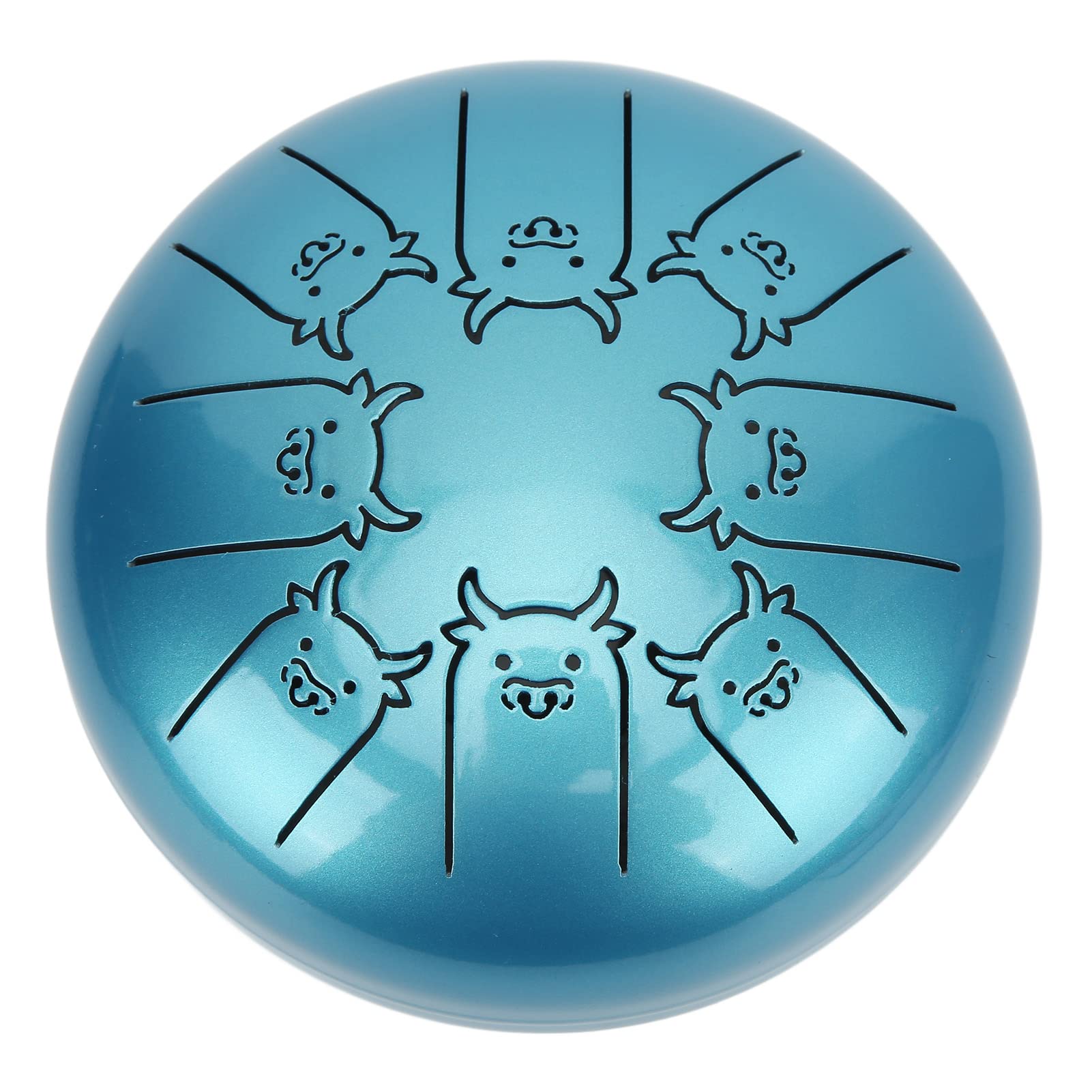 Tongue Drum, Blue Percussion Instrument Chakra Tank Drum Lovely Cow Pattery For Music