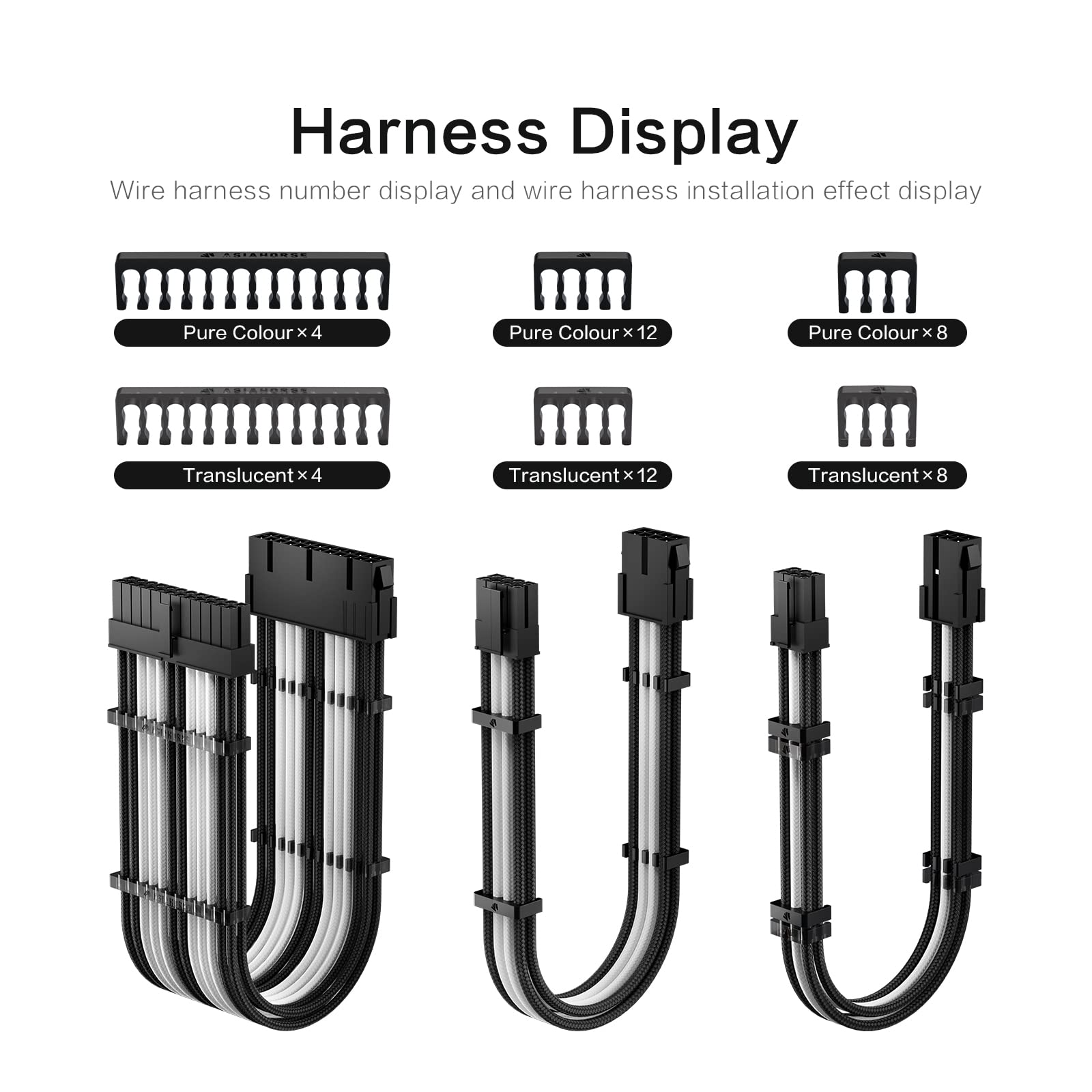 Asiahorse Power Cords 16Awg Psu Cable Extension Sleeved Custom Mod Gpu ...
