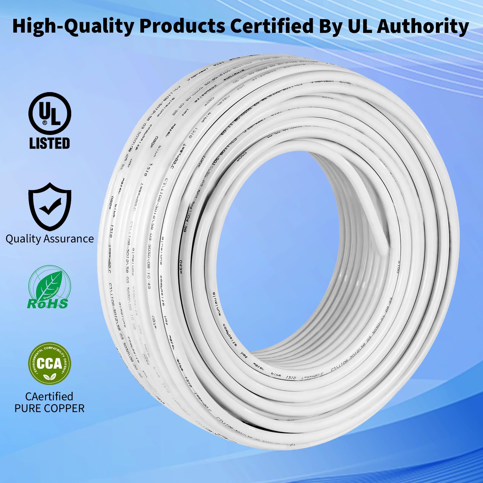 Centropower Cat 6 Ethernet Cable 1000 Ft, 23Awg 4 Pair Quality Solid Conductor Cables, 550 Mhz, White (Utp) Lan,Unshielded Twisted Pair