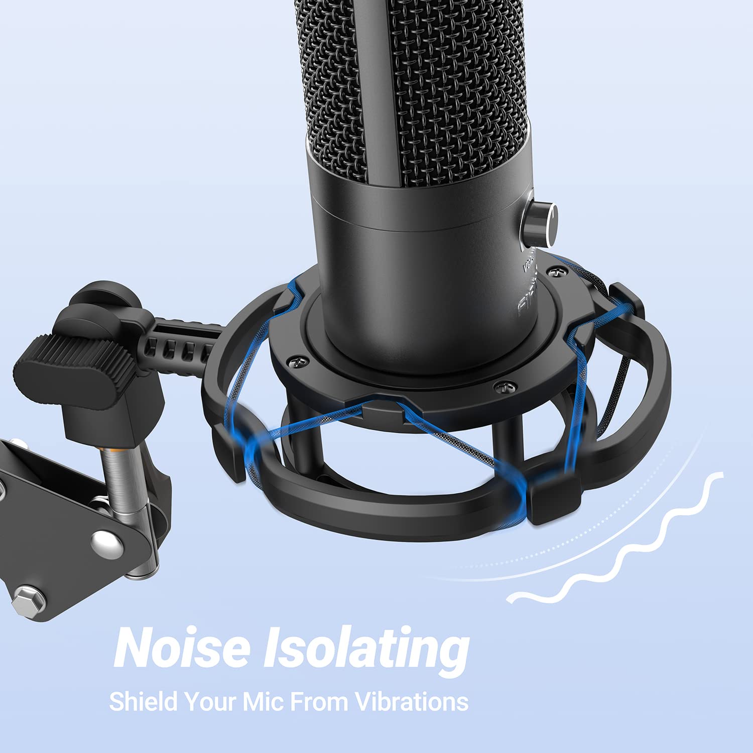 Fifine Shock Mount Holder For Microphone, Vibration Reduction And Noise Elimination, With Thumbscrew, Pivot Mount, Suitable For