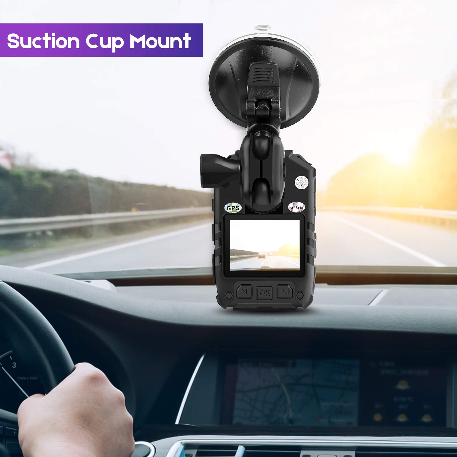 Cammpro Body Worn Camera Accessories Bundle Kit For Body Camera I826, Screw Clip+Car Charger+Suction Cup Mount+Shoulder Clip