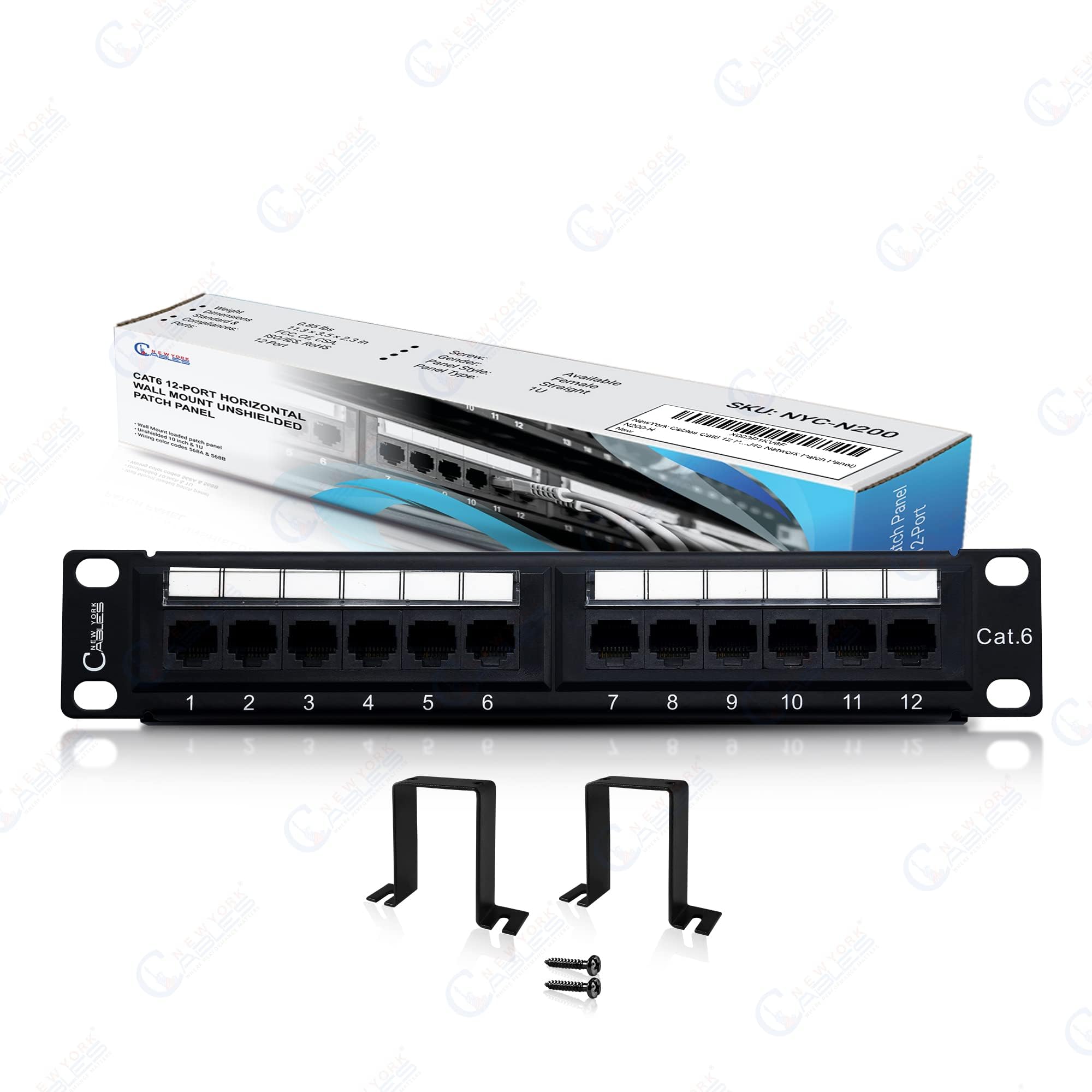 Newyork Cables� Cat6 Port Patch Panel Horizontal 1U Patch Panel For Easy Installation & High Performance  Cat6 Patch Panel For Home, It Severs & Office Networks