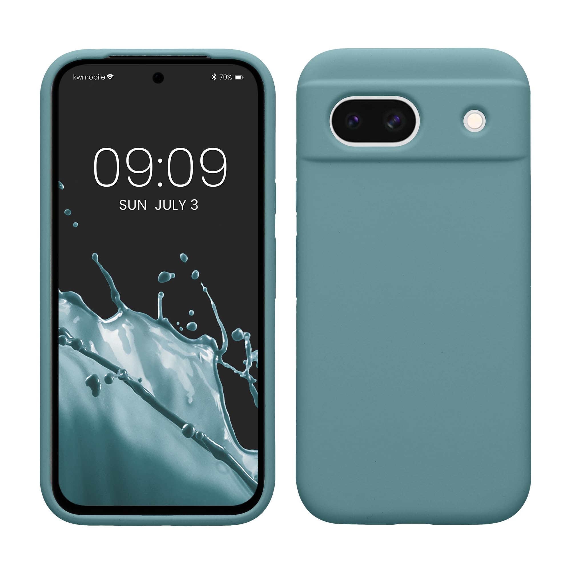 kwmobile Case Compatible with Google Pixel 8a Case - TPU Silicone Phone Cover with Soft Finish - Arctic Night