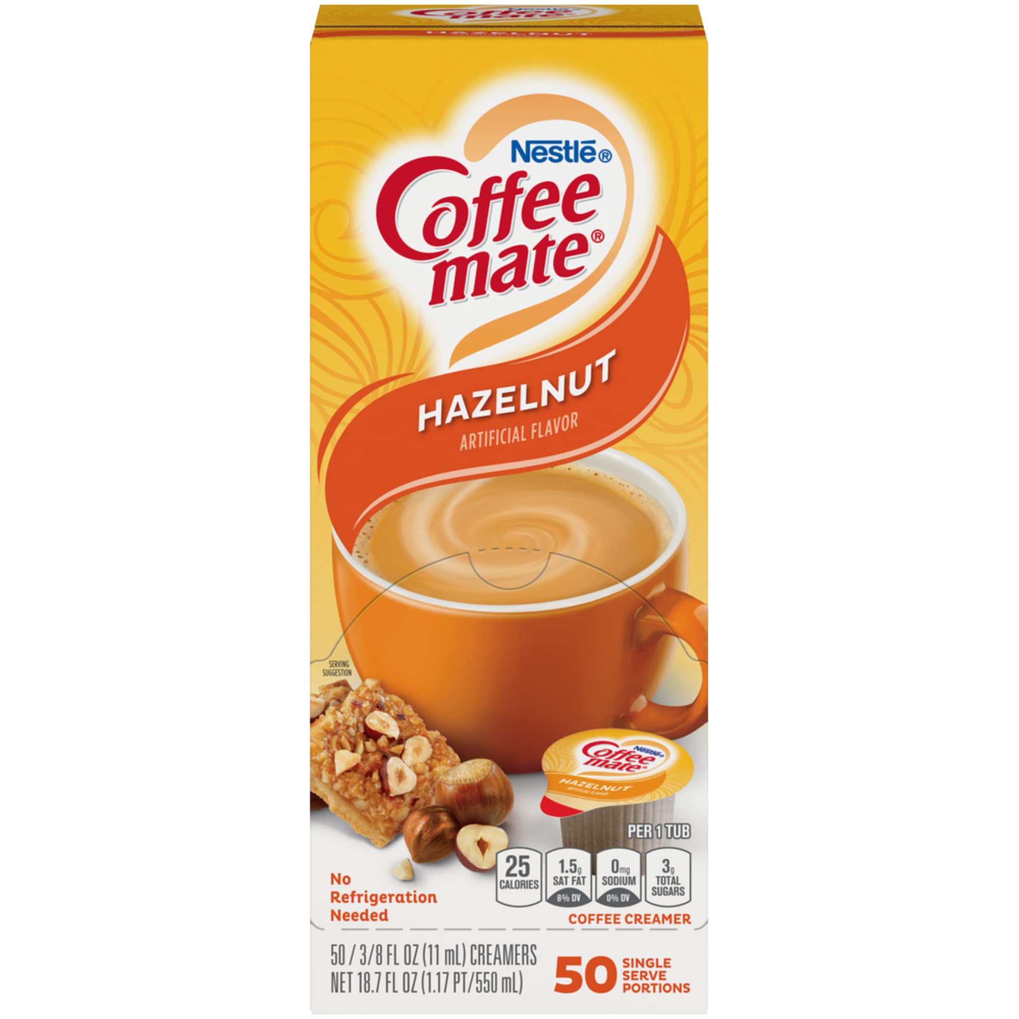 Hazelnut Creamer, 0.375Oz, 50/Box