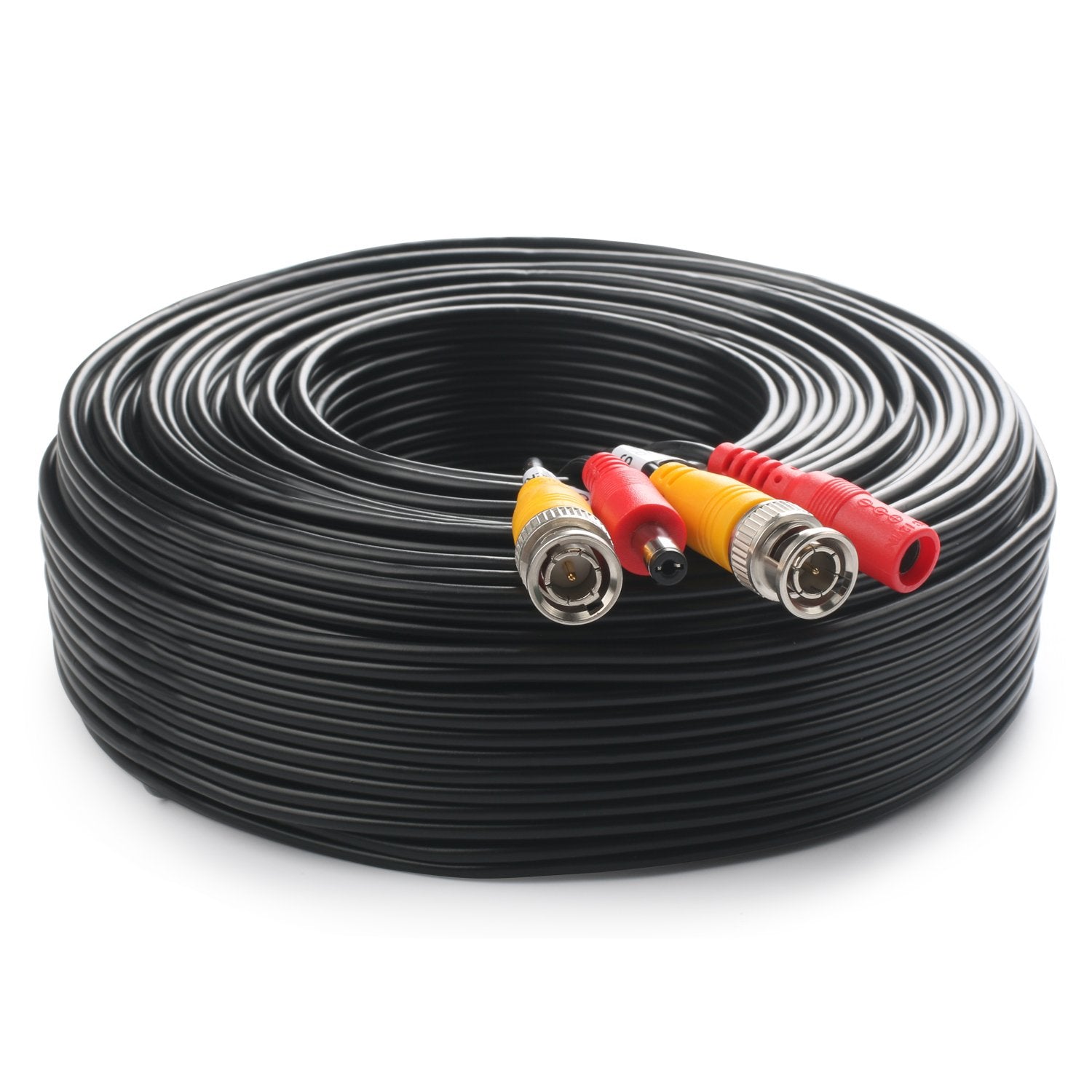 Postta Bnc Video Power Cable (200 Feet) Video Security Camera Cable Wire With Two Connectors For Cctv Dvr Surveillance System