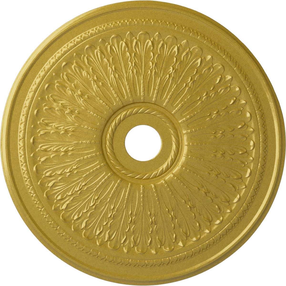 Ekena Millwork CM29OARGS 29-1/8 x 3-5/8 x 1 Oak Leaf Ceiling Medallion, Rich Gold
