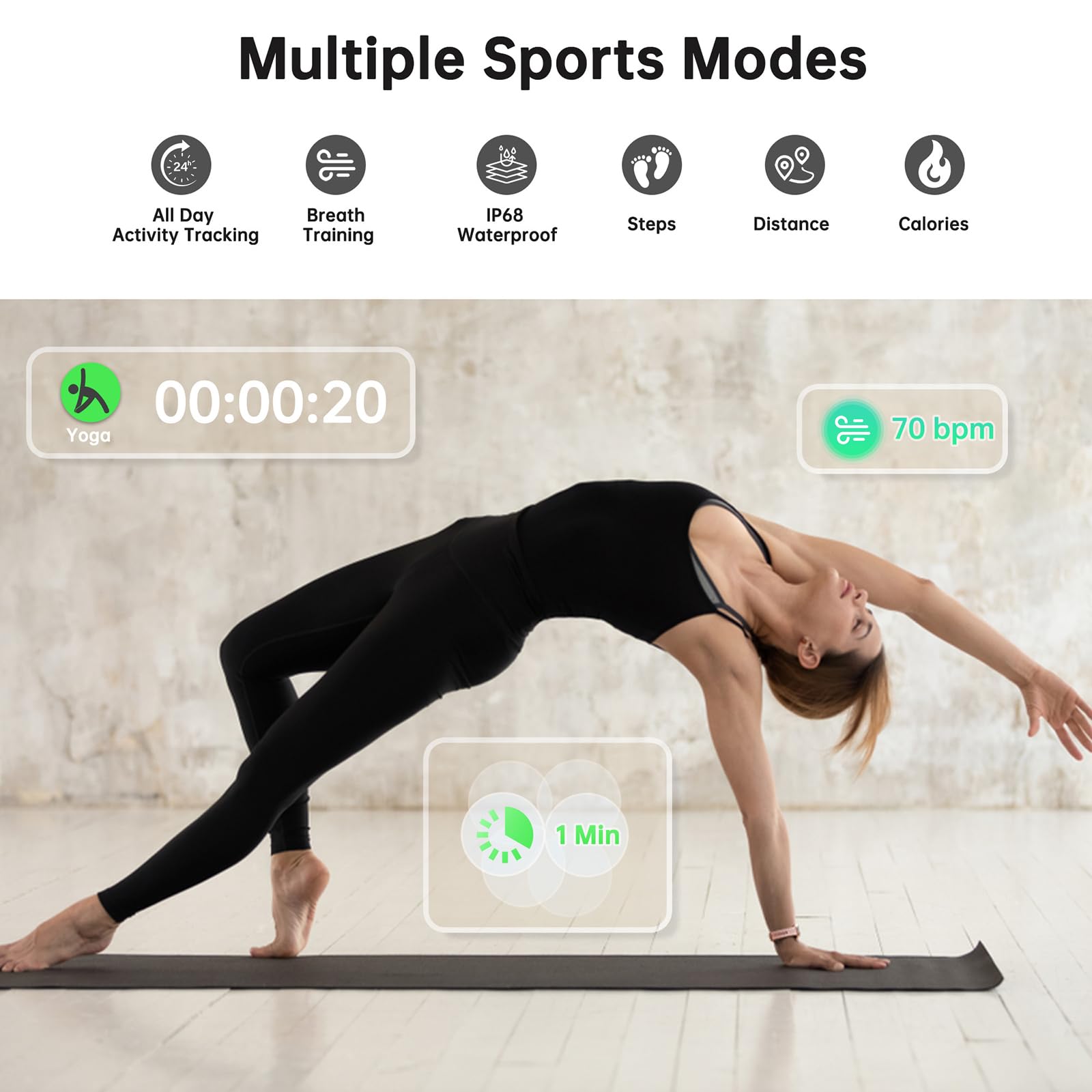 Sunorshop Health Fitness Tracker, Smart Watch With 24/7 Heart Rate And Blood Oxygen Monitor, Sleep Tracker With Ip68 Waterproof,