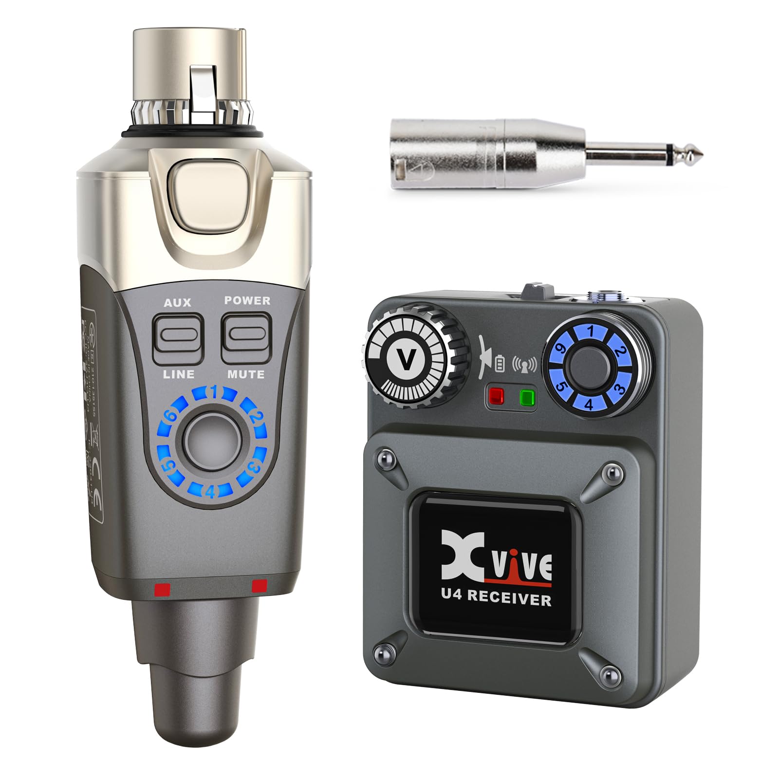 Xvive U4 Wireless In Ear Monitor System Professional Iem System Transmitter And Beltpack Receiver For Studio, Band Rehearsal,Liv