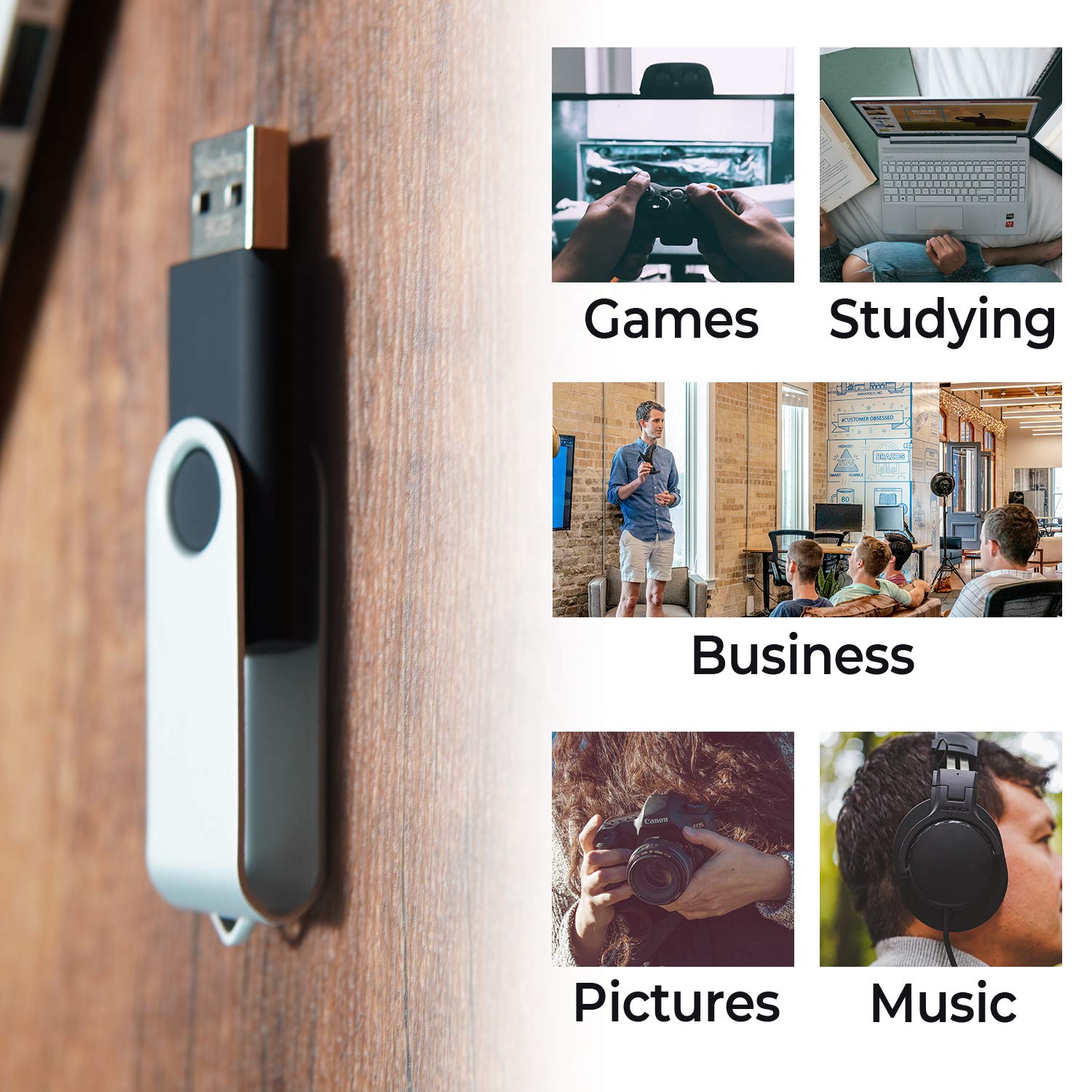 16Gb Usb Flash Drive Nasdwa 5 Pack Usb 2.0 Memory Stick Thumb Drive Pen Drive Jump Drives Usb Stick