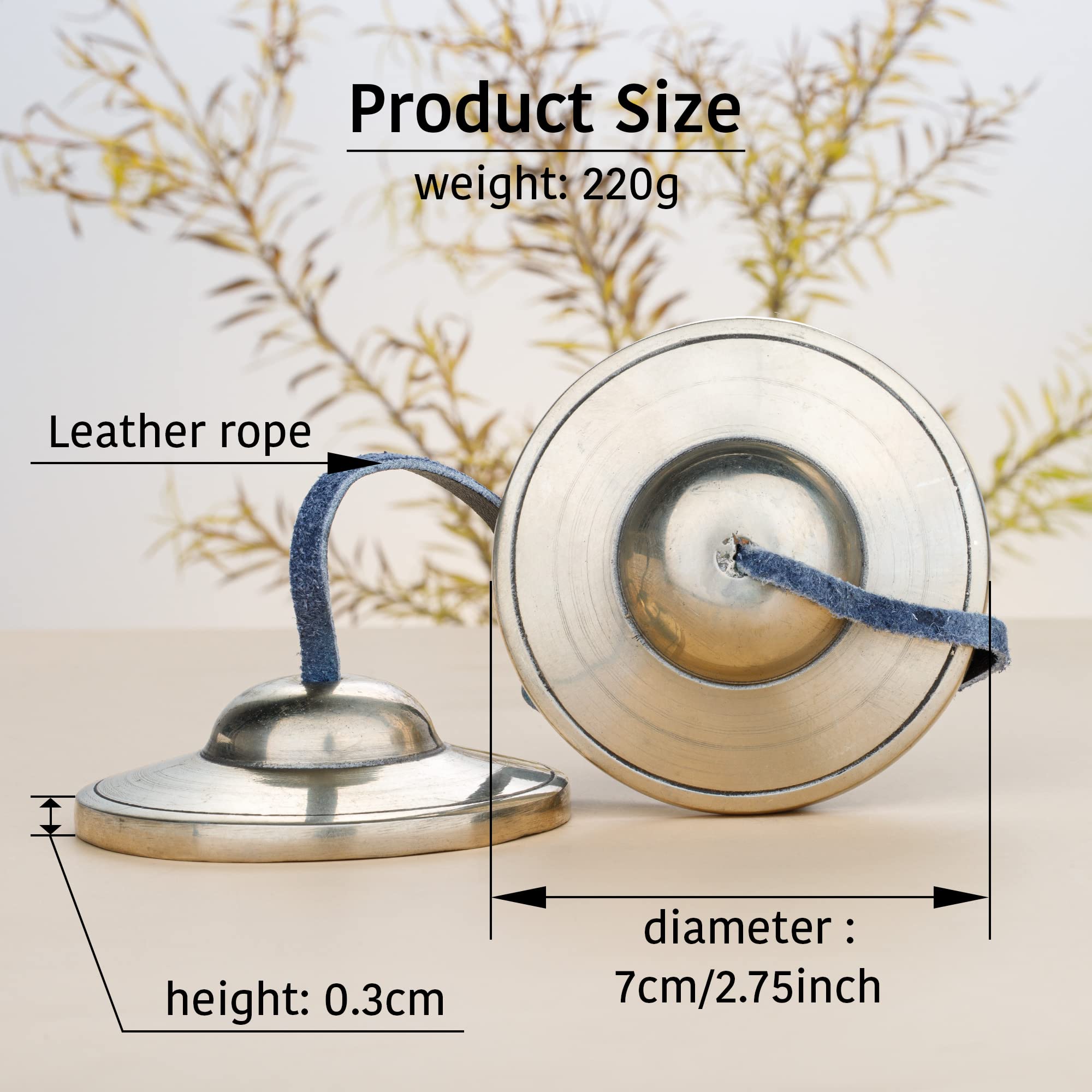 Zenbless Tibetan Tingsha Cymbals 2Pcs, With Storage Box And Fabric Case,Meditation White Brass Chime Bells For Spiritual Healing
