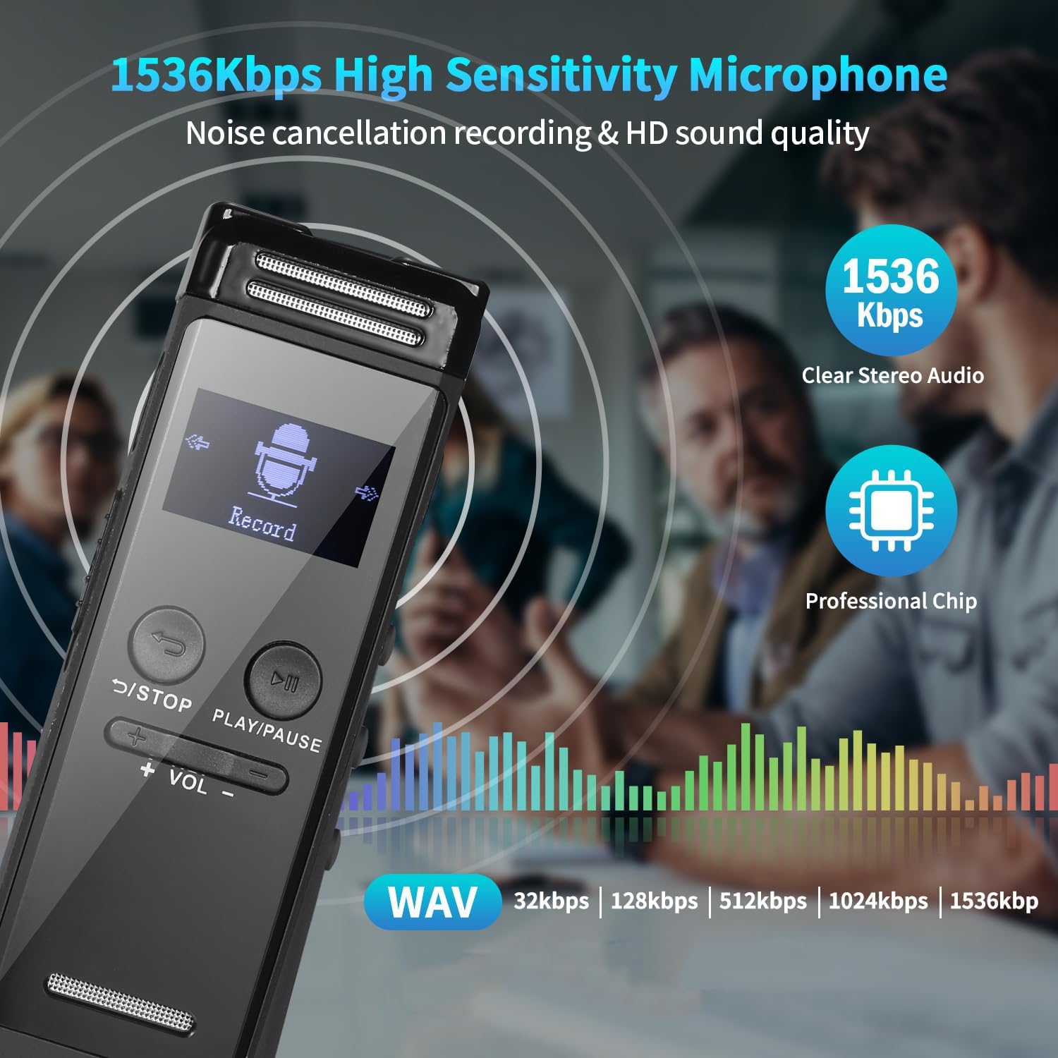 64Gb Digital Voice Recorder Mini Voice Recorder Upgraded Small Audio Recorder With Mp3&Usb Password Protection For Lectures, Mee
