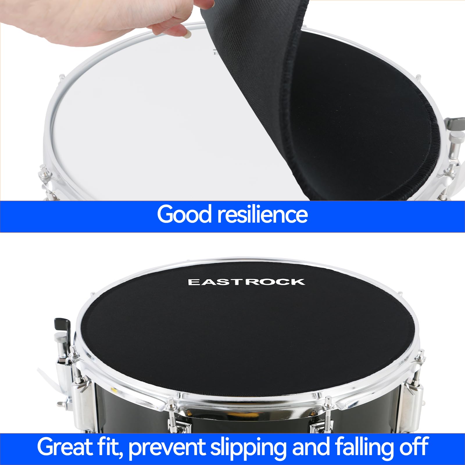 Eastrock Drum Mute Pads Set 5 Pieces Foam Drum Silencer Pads, Fit 10   , 12   , 14   , 16'' Drum, With Snare Wire Pad (Drum Mute