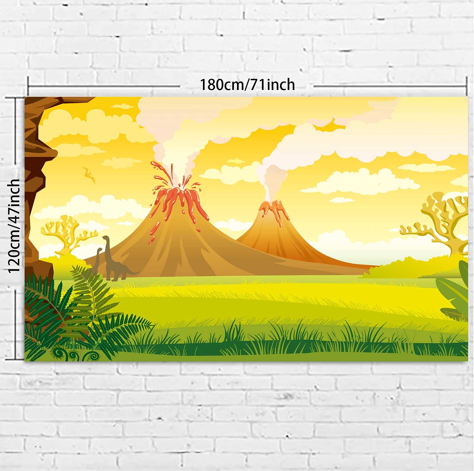 Tanystropheus Tyrannosaurus Rex Dinosaur Banner Backdrop Background Photo Booth Props Volcano Tropical Dino T Rex Theme Decor Fo