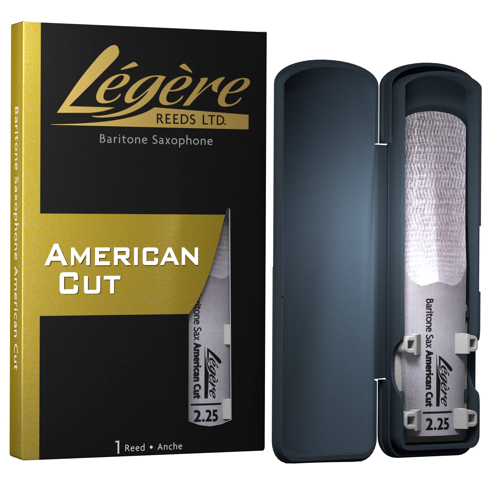 L  gre Reeds - Baritone Saxophone Reed, American Cut, Strength 2.25 (BSA2.25) - Premium Synthetic Woodwind Reed