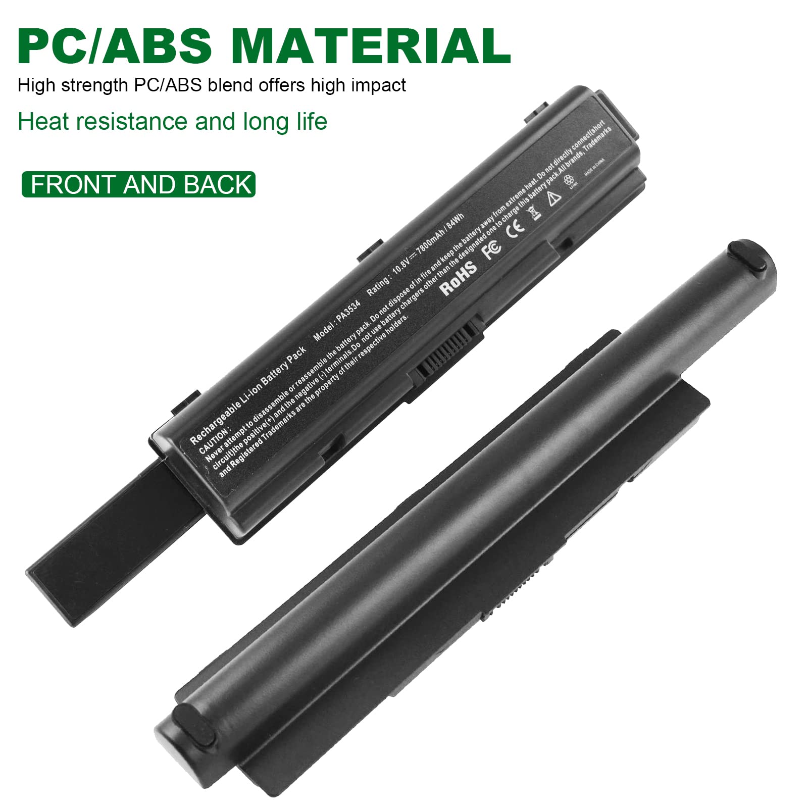 7800Mah Pa3727U 1Brs Pa3535U 1Brs Pabas098 Pabas099 Pabas174 Laptop Battery For Toshiba Satellite A200 A205 A210 A300 A305 A350