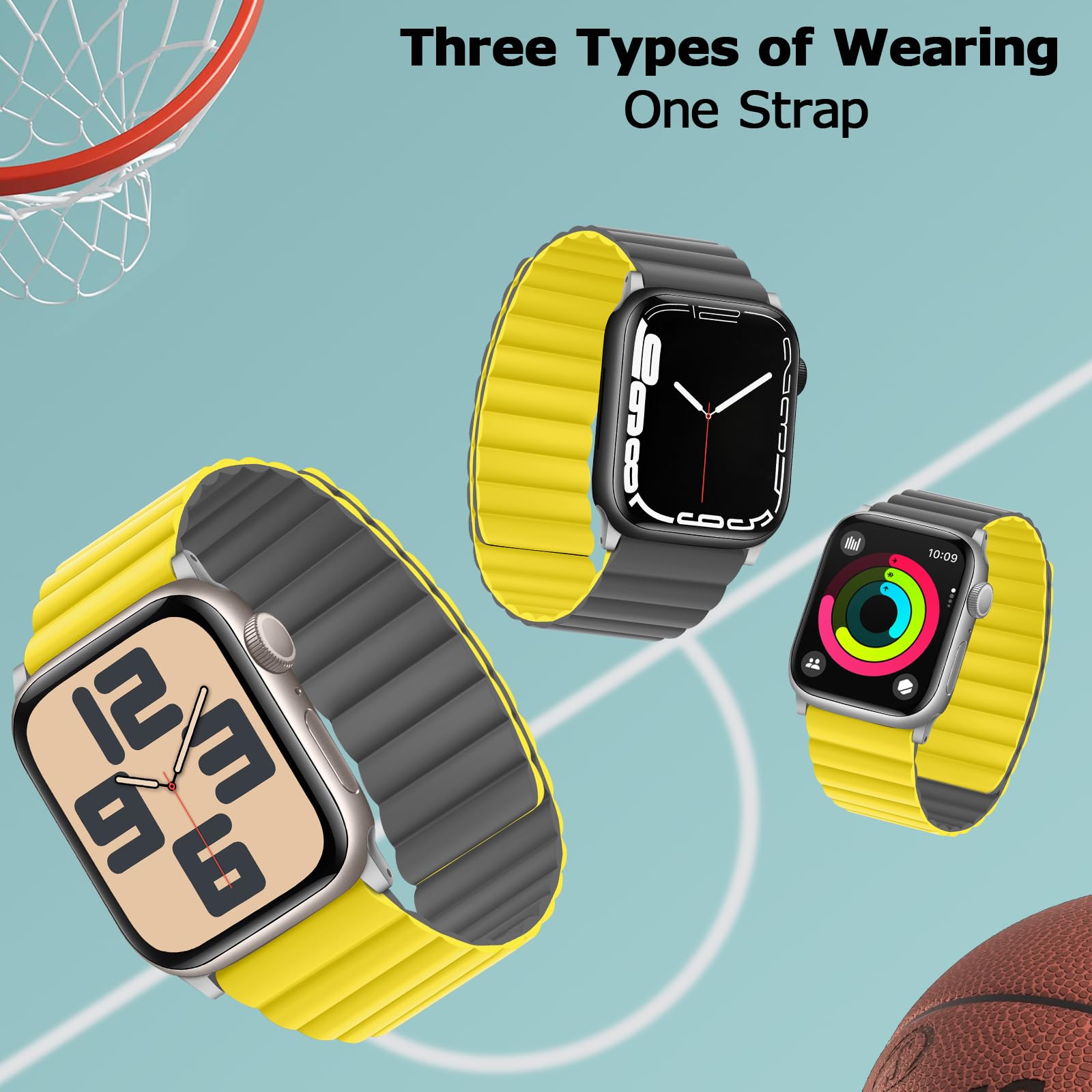 Tasikar Silicone Magnetic Bands Compatible With Apple Watch Band 42Mm (Series 10) 41Mm 40Mm 38Mm, Adjustable Strap With Strong M