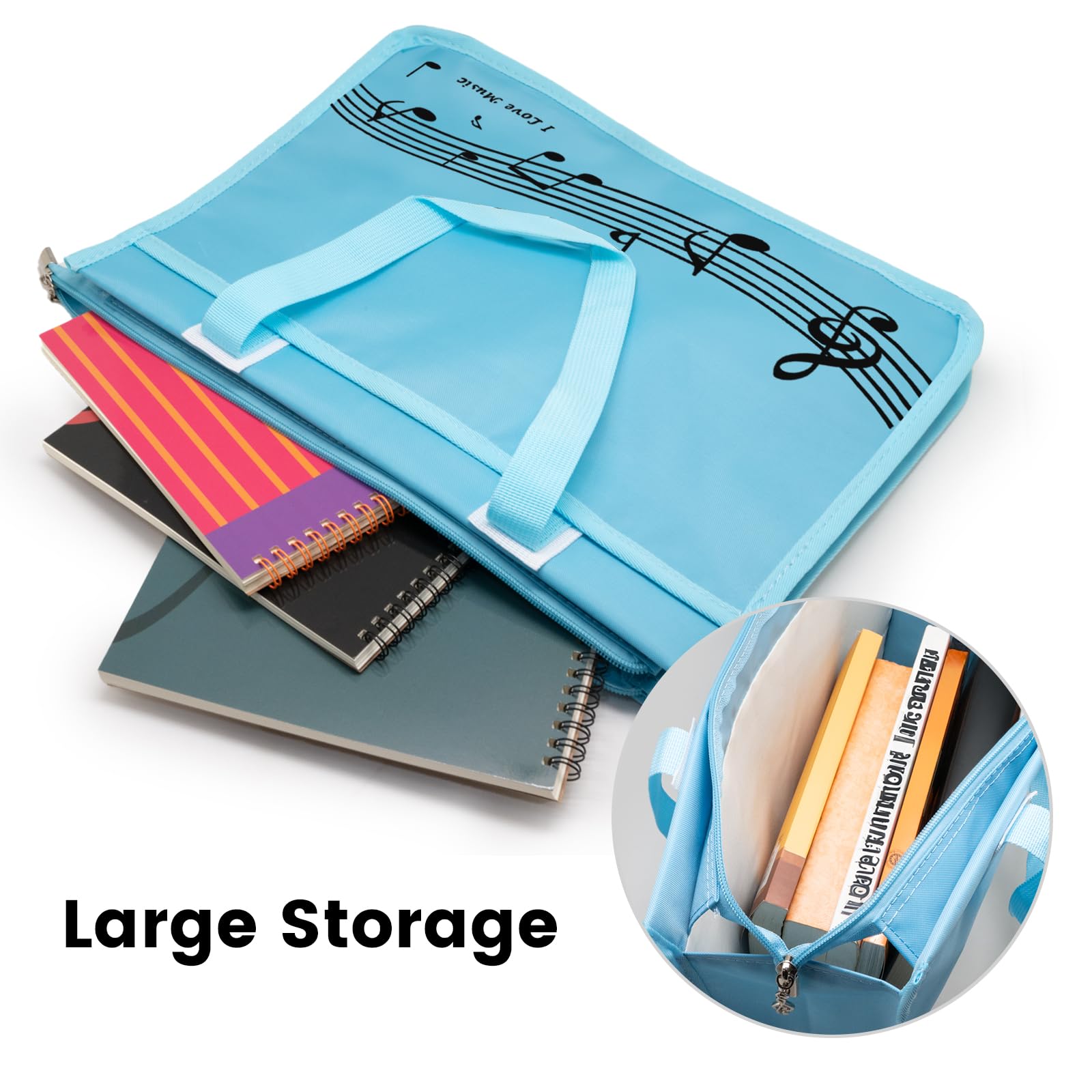 Bestsounds Piano Bag, Zipper Waterproof Music Book Tote Bag Piano Accessories For Students Kids, Women, Gifts For Musicians (Blu