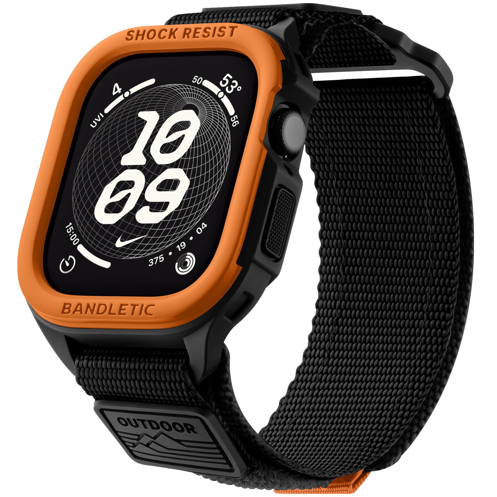 Bandletic Band Compatible with Apple Watch Series 11/10 46mm Case, Rugged Military Grade TPU Protective Cover Bumper Case with N