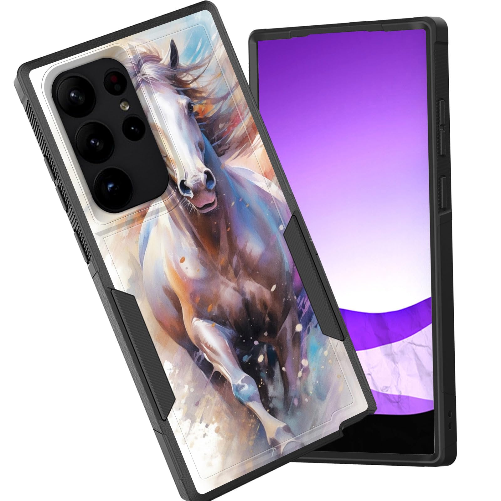 Cicplkse For Galaxy S23 Ultra Case,Dual Layer Heavy Duty Hybrid Shockproof Hard Pc Soft Silicone Tpu Bumper Protective Cover Cas