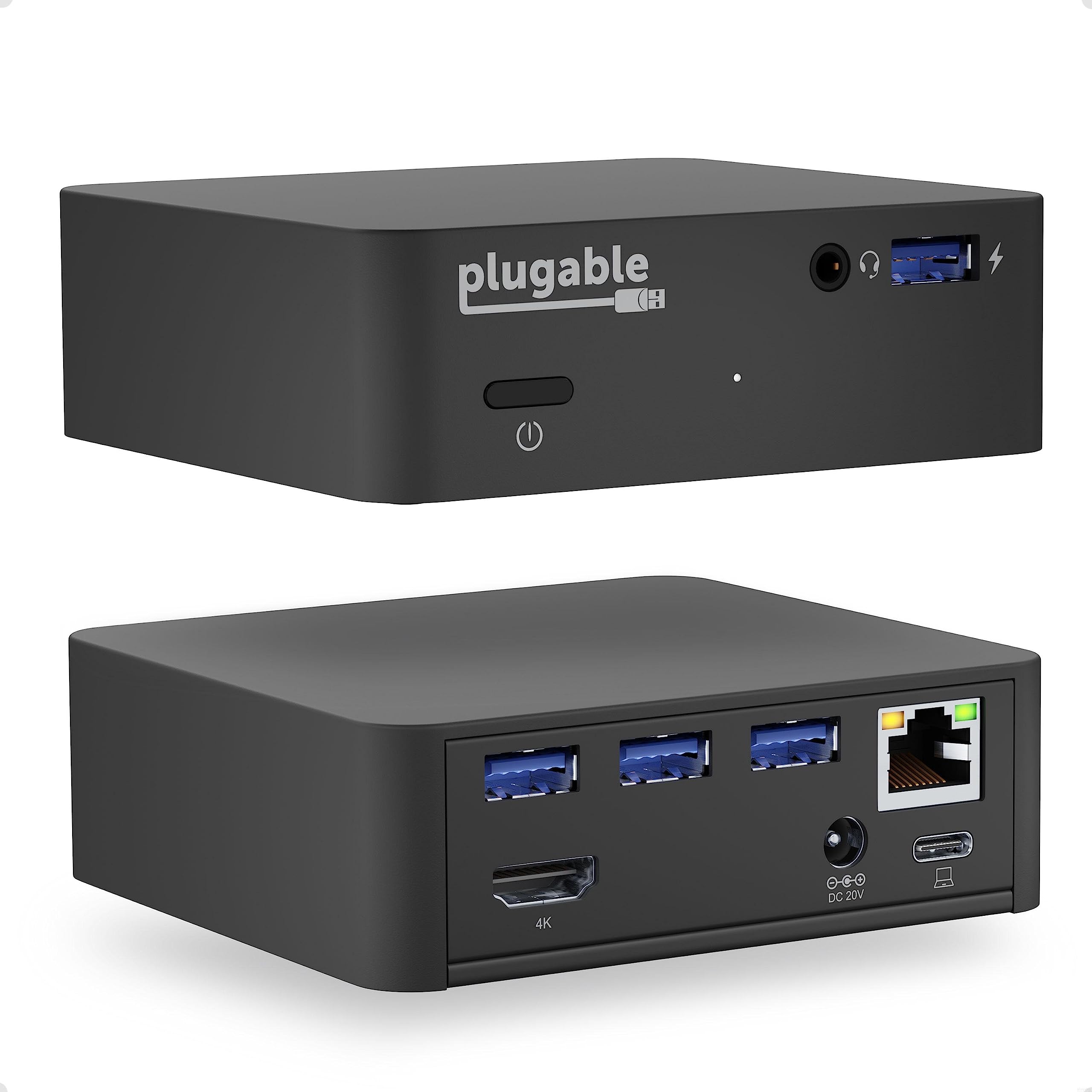 Plugable USB C Dock VESA Mount Compact with 85W Charging Thunderbolt 4/3 USB4 Compatible and Works with macOS, Windows, and Chro