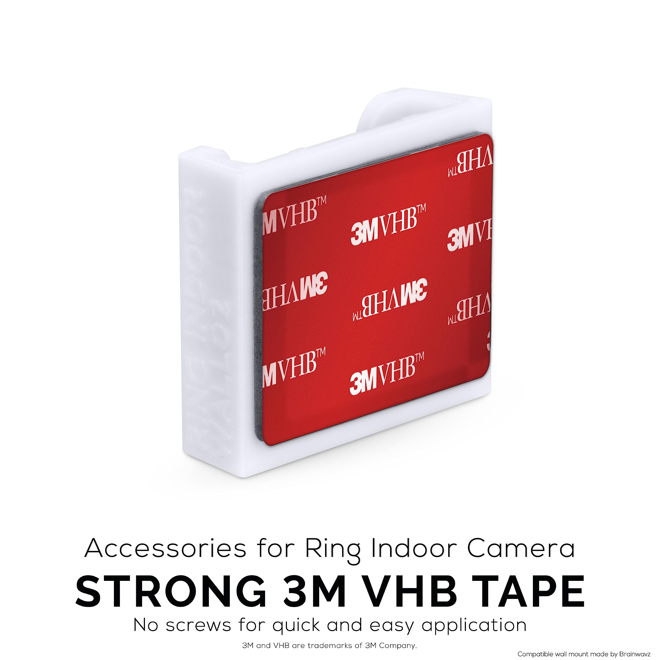 Adhesive Wall Mount For Ring Indoor Cam (2 Pack), Easy To Install Holder Hanger, No Tools Needed, No Mess, No Drilling, Strong V