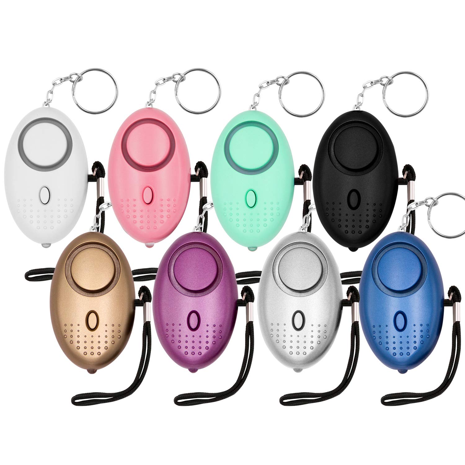 Kosin Safe Sound Personal Alarm, 8 Pack 140Db Personal Security Alarm Keychain With Led Lights, Emergency Safety Alarm For Women