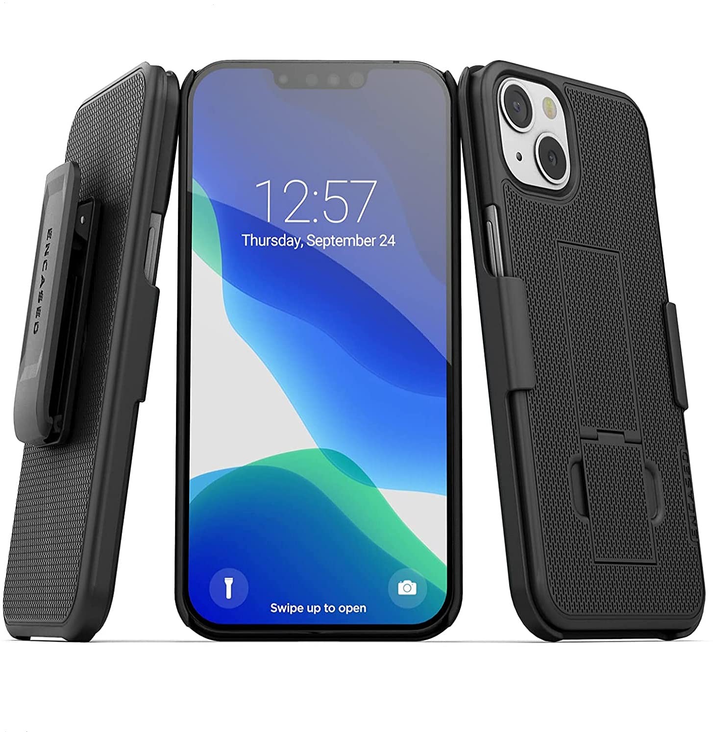 Encased Duraclip Designed For Iphone 13 Mini Belt Clip Case (2021) Slim Phone Cover With Holster (Black)