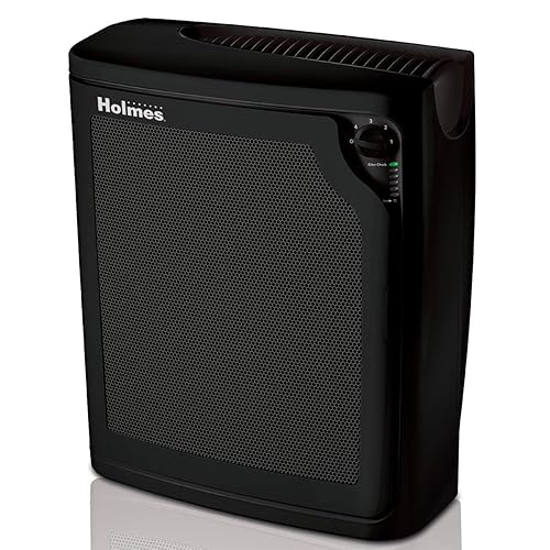 Holmes True Hepa Console Air Purifier With Filter Life   Monitor Bar And Quiet Operation | Large Room Air Cleaner   Black (Hap86