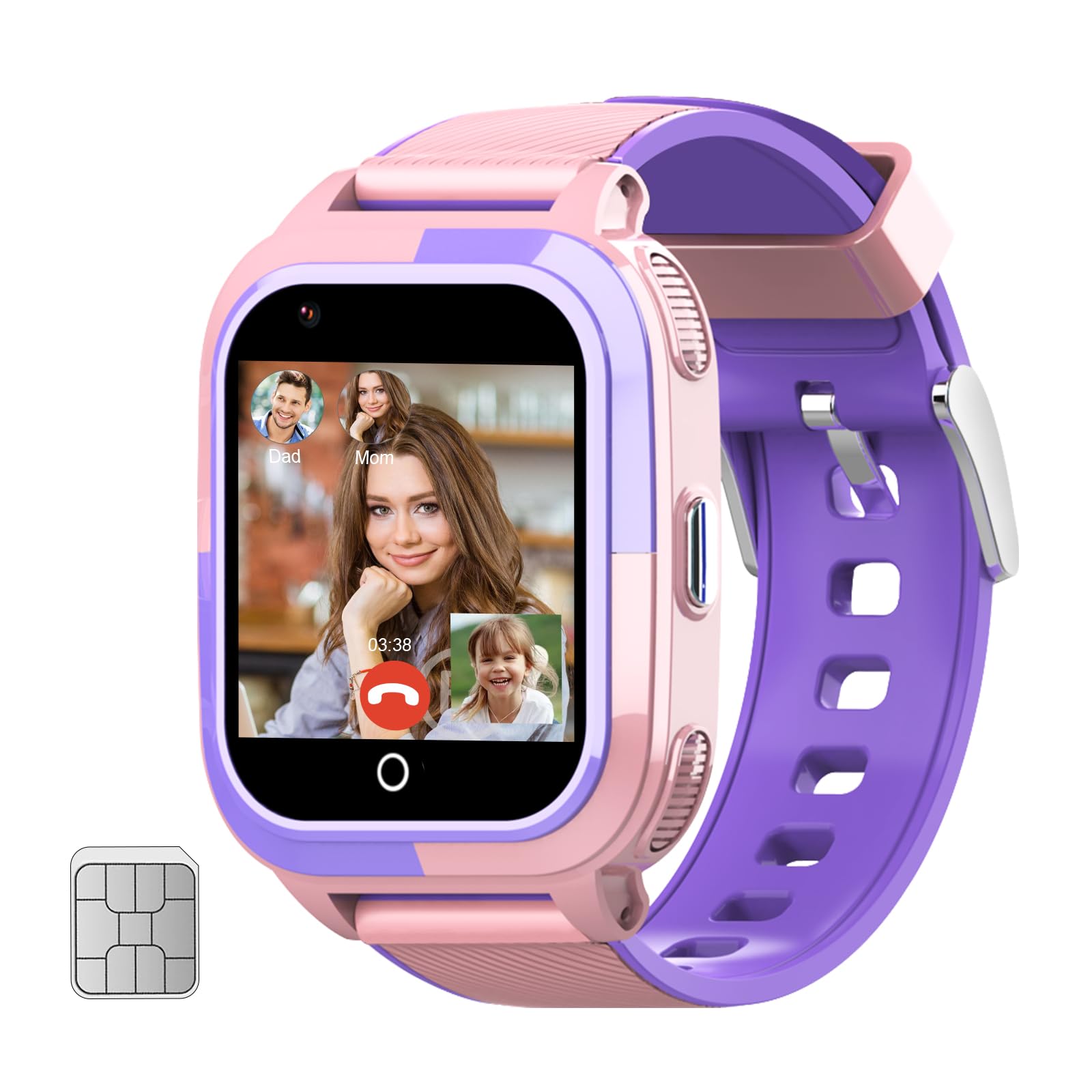 Wonlex Kids Smart Watch With Sim Card, 4G Kids Gps Tracker Support Whatsapp Line Real Time Calling Voice Message Sos Camera, Bir