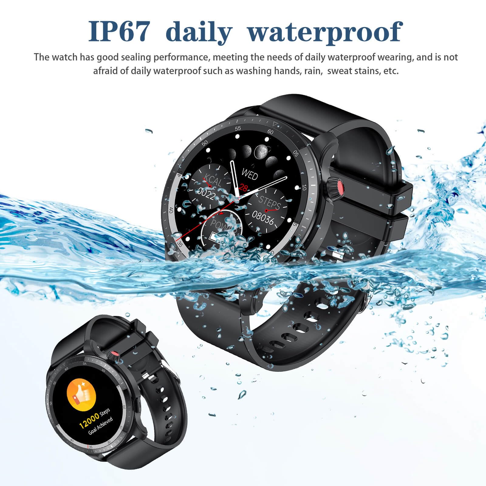 Booabei Smart Watch For Men Women,1.39 Round Smartwatch (Answer/Make Call), Blood Pressure/Heart Rate/Blood Oxygen/Sleep Monitor