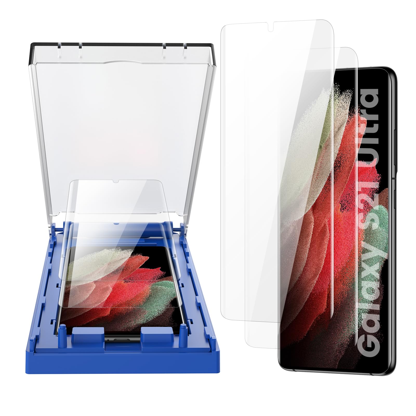 Mohave 2 Pack [Auto Alignment/Dust Removal] Screen Protector For Samsung Galaxy S21 Ultra 5G 6.8?, 3D Curved Hd Clear Film, 7H H