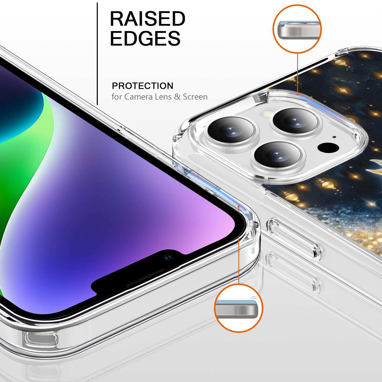 Bicol Christmas Phone Case For Iphone 11 Pro With Screen Protector And Camera Lens Protector - Clear Acrylic Shockproof Protecti