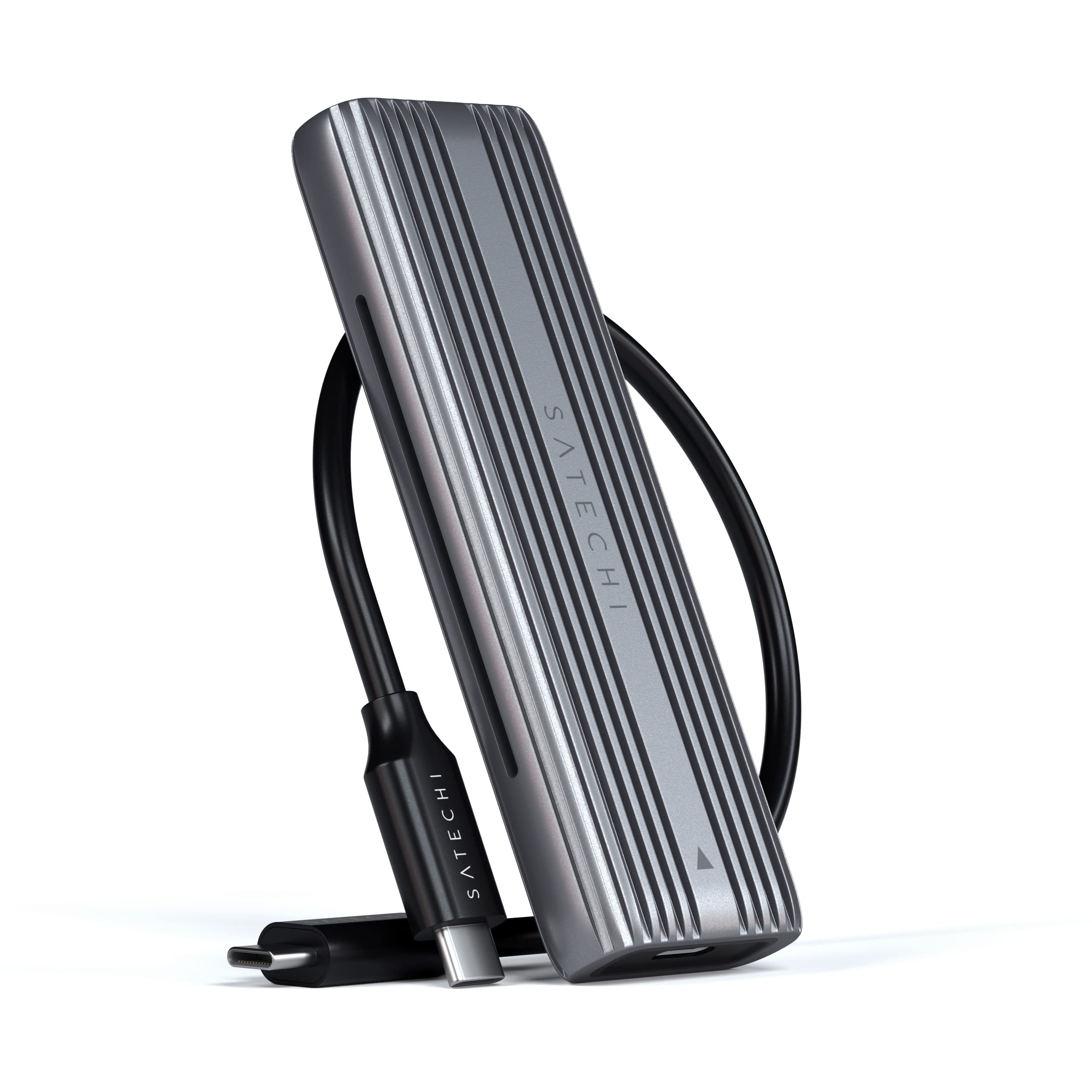 Satechi USB-C Aluminum Tool-Free Enclosure for M.2 PCIE NVME and SATA SSD, Support USB 3.2 Gen 2, 10 Gbps, M.2 NVMe/SATA PCIe B+