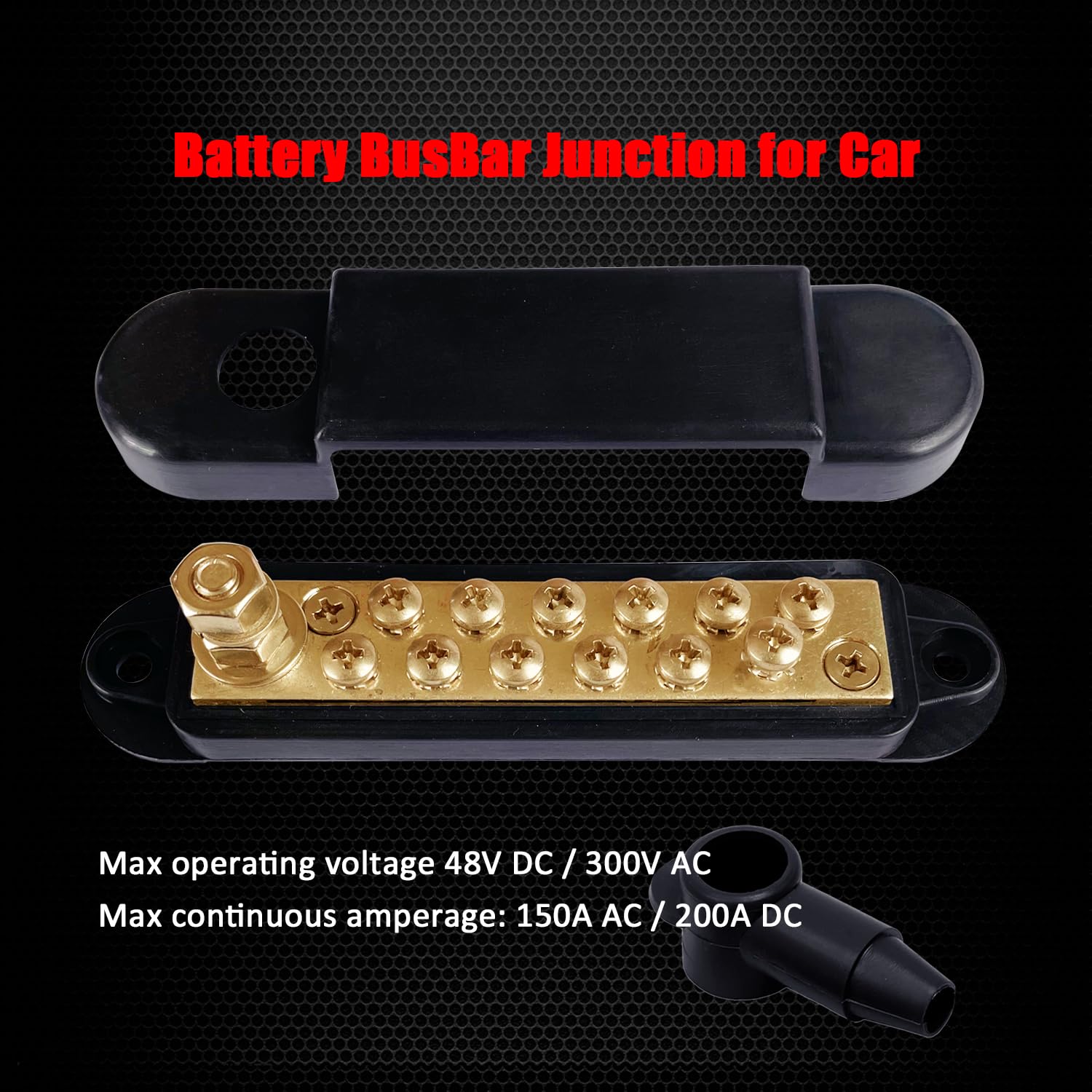 12 Terminals Bus Bar, Ampper 5.3'' Brass Ground Distribution Block Battery Busbar Junction For Car Vehicle Rv Truck Marine Boat