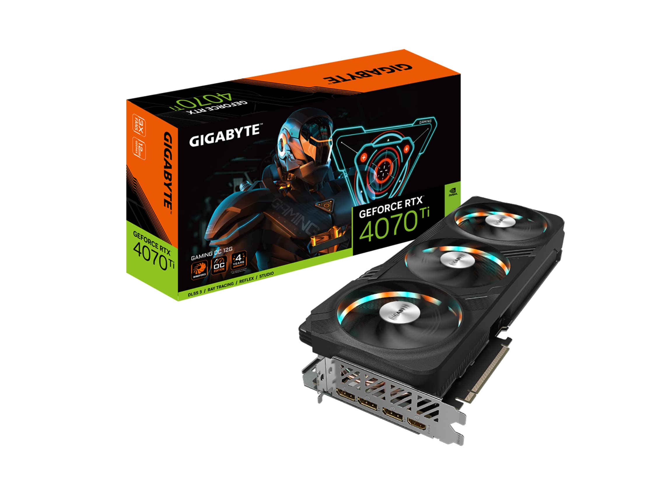 GIGABYTE GeForce RTX 4070 Ti Gaming OC 12G Graphics Card, 3X WINDFORCE Fans, 12GB 192-bit GDDR6X, GV-N407TGAMING OC-12GD Video C