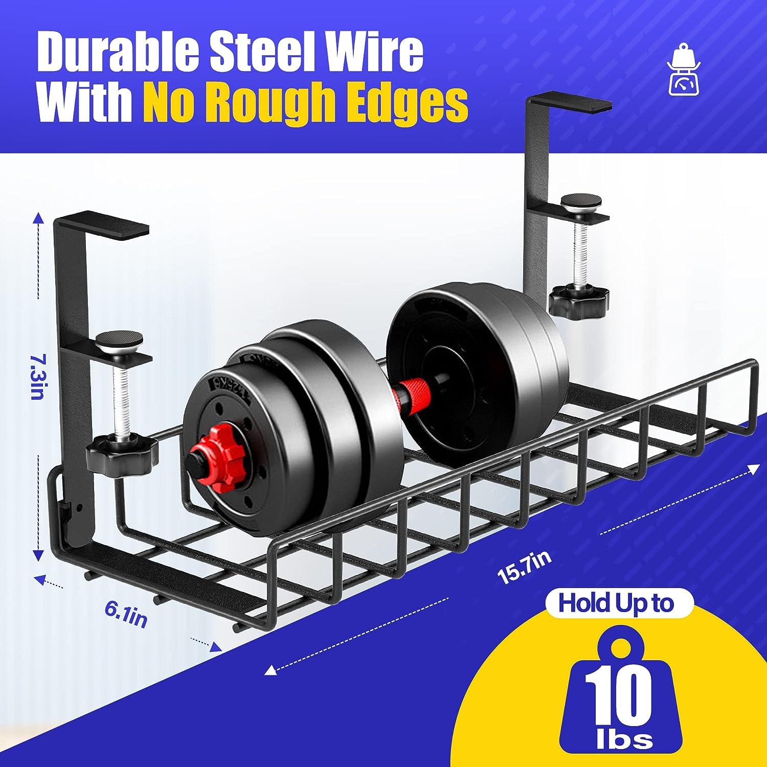 Under Desk Cable Management Tray 2 Pack, Xpatee Wire Management No Drill No Screws, Cable Tray With Clamp For Desk Wire Manageme