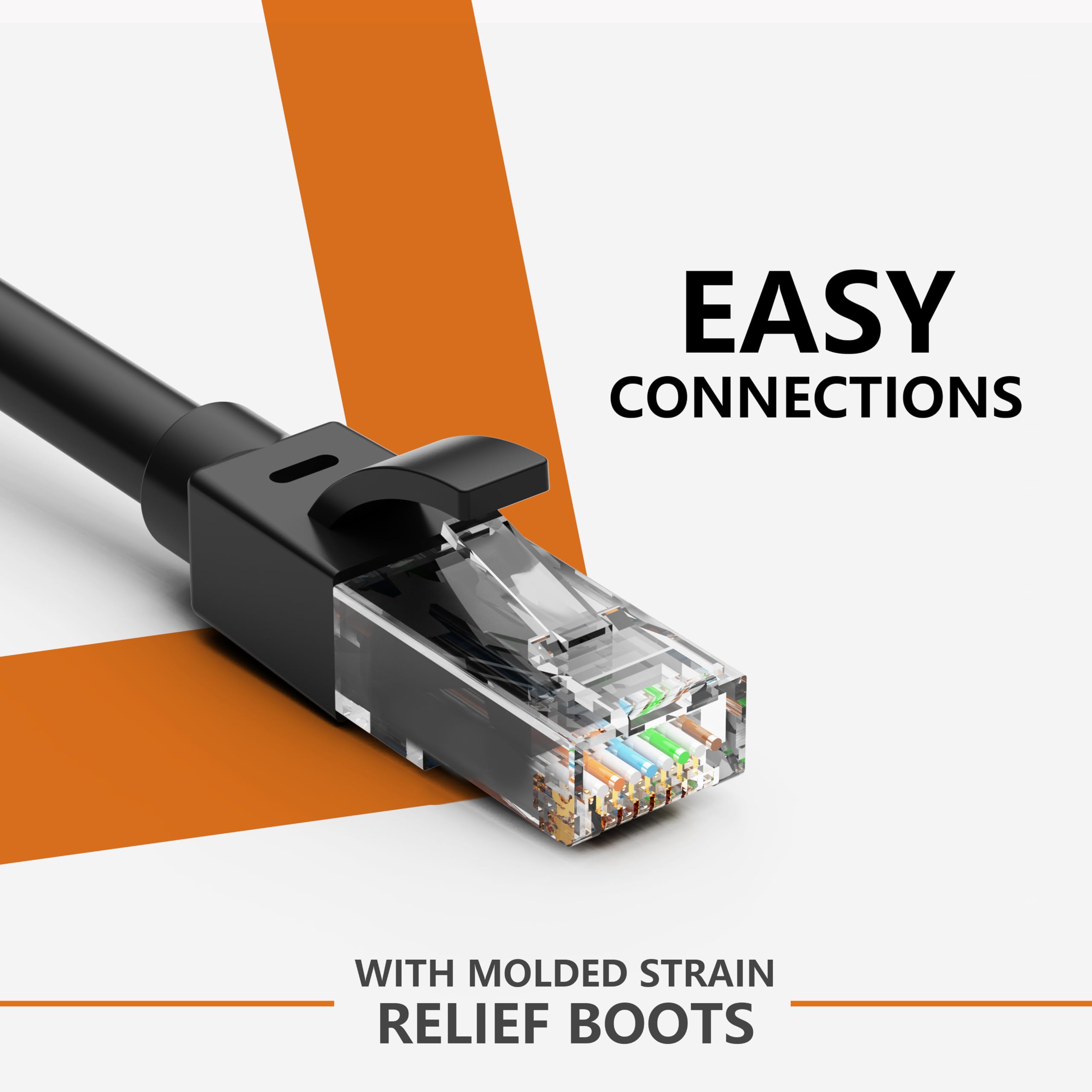 150 Ft Ethernet Cable For Cat5E/Cat6, 10Gbps 24Awg Cat5E Network Cable, Cca Direct Burial Cable, Utp, Rj45 Patch Lan Cord, Water