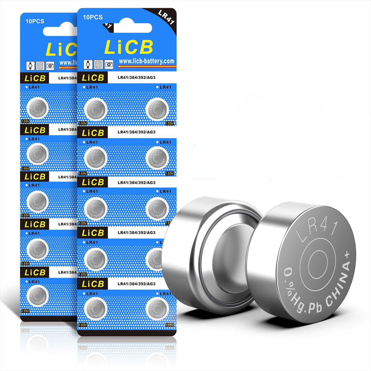 Licb 20 Pack Lr41 Ag3 392 384 192 Battery 1.5V Button Coin Cell Batteries