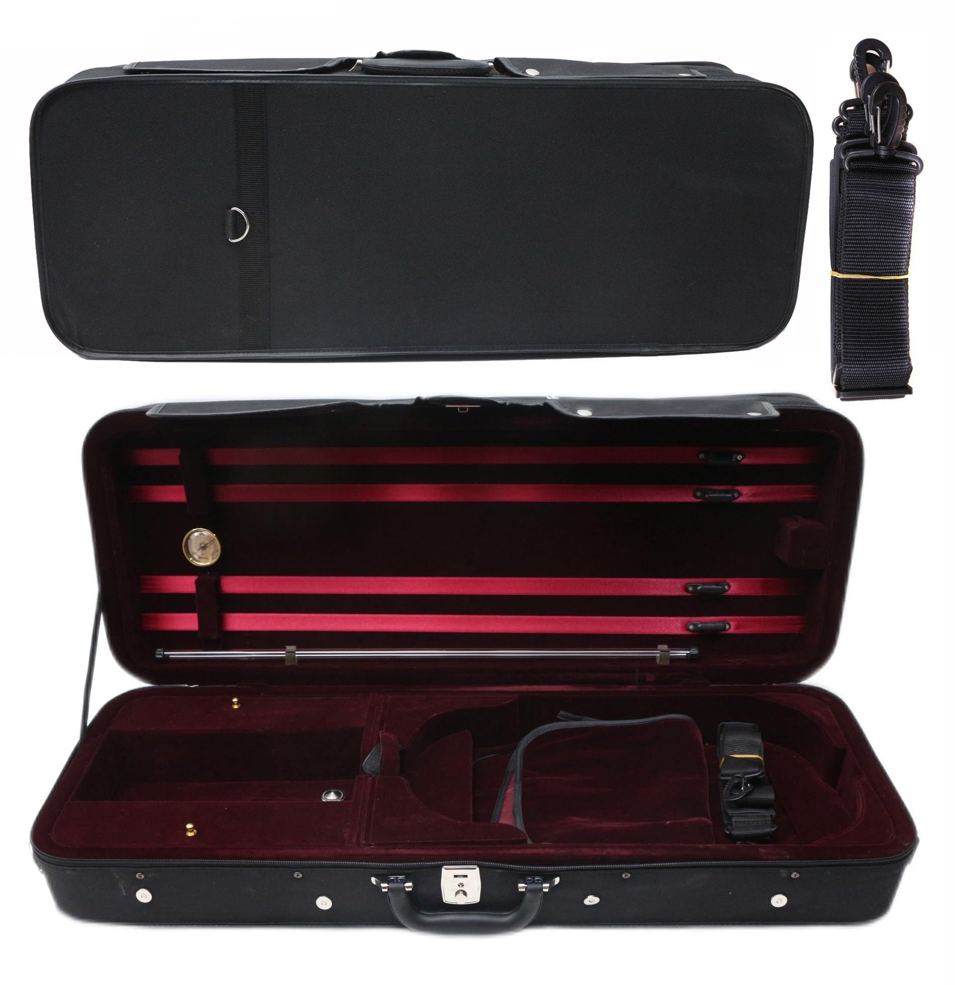 Vetimobato Adjustable 15 16.5 Inch Viola Case 16 Inch Hard Viola Box Composite With Neck Straps & Music Sheet Bag & 4 Bow Holder