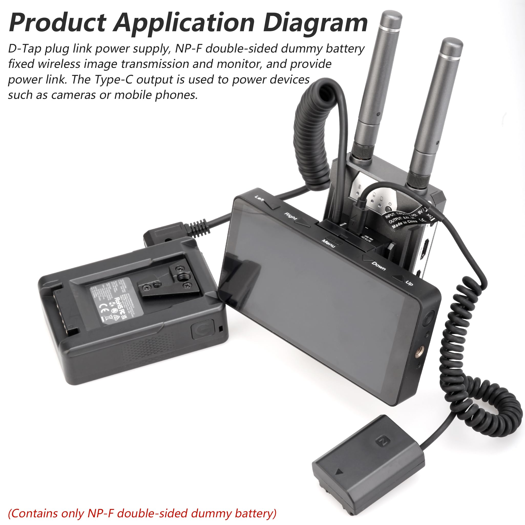 Kocackoo D Tap Ptap To Double Sided Np F550/970/570/770 Dummy Battery Power Adapter For Synchronous Fixed And Power Supply For M