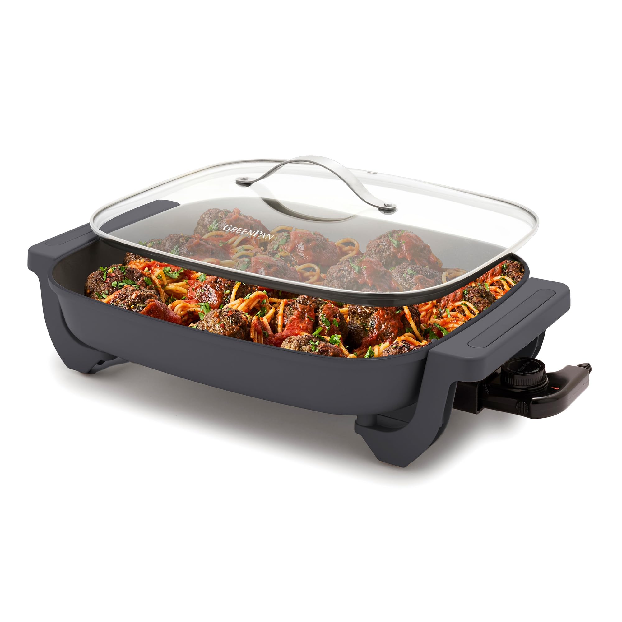 GreenPan Advanced 12    X 15    Electric Skillet with Lid, 7QT Capacity for Family Meals, Healthy Ceramic Nonstick PFAS-Free Coa