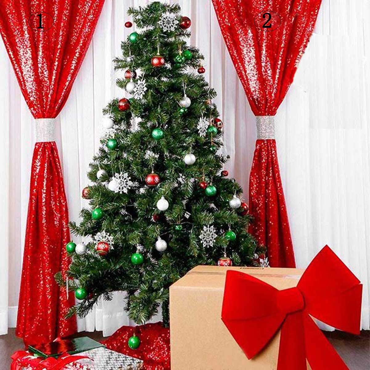 Lqiao Sequin Backdrop Curtain Panel 2X8Ft Red, Sequin Photography Backdrop Curtain For Party/Home Curtain Decoration 1Pc, Pocket